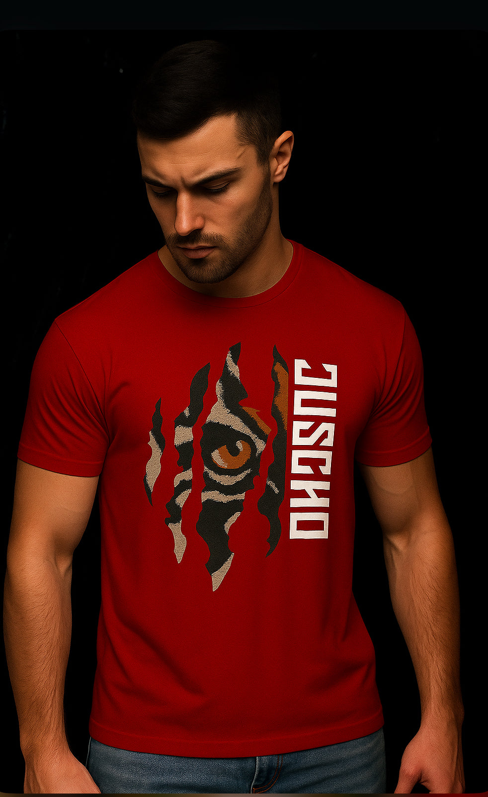 TIGER EMBROIDERY T SHIRT